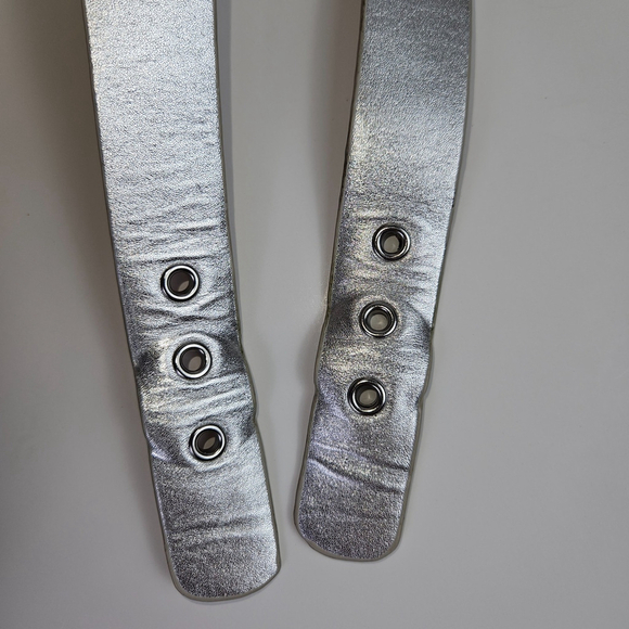 Marc Fisher Verily 8 WIDE Silver Multi Leather Cork Low Platform Sandal Metallic - Picture 13 of 16